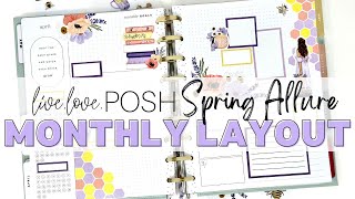 PLAN WITH ME | CLASSIC HAPPY PLANNER | MONTHLY LAYOUT | SPRING ALLURE LIVE LOVE POSH MOJO JOJO PLANS