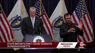 Baker reacts to state's first COVID-19 death
