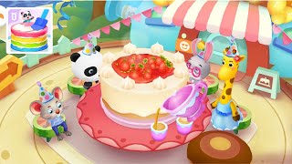 TOKO KUE PANDA KECIL | MEMBUAT BUE STROBERI DAN PUDING PELANGI 🌈 screenshot 4