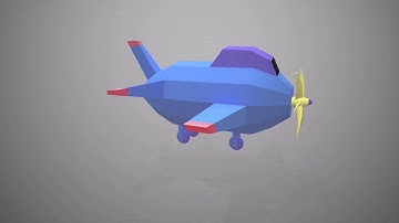 Low Poly stylized aircraft 3d model