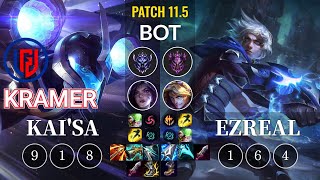 LGD Kramer Kai'Sa vs Ezreal Bot - KR Patch 11.5