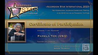 Pamela Tom (USA) (Cat. 7 18+ Amateurs) Accordion Star International Competition 2023