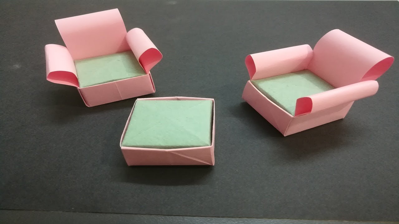折り紙 紙ソファ How To Make A Paper Sofa Diy Paper Craft Origami Sofa Youtube