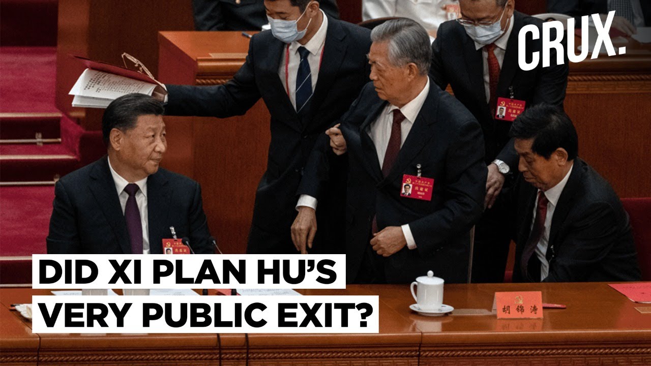 Former Chinese president Hu Jintao unexpectedly led out of party congress