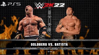 WWE 2K22 (PS5) - GOLDBERG vs BATISTA GAMEPLAY | RAW, NOV. 10, 2003 (1080P 60FPS)