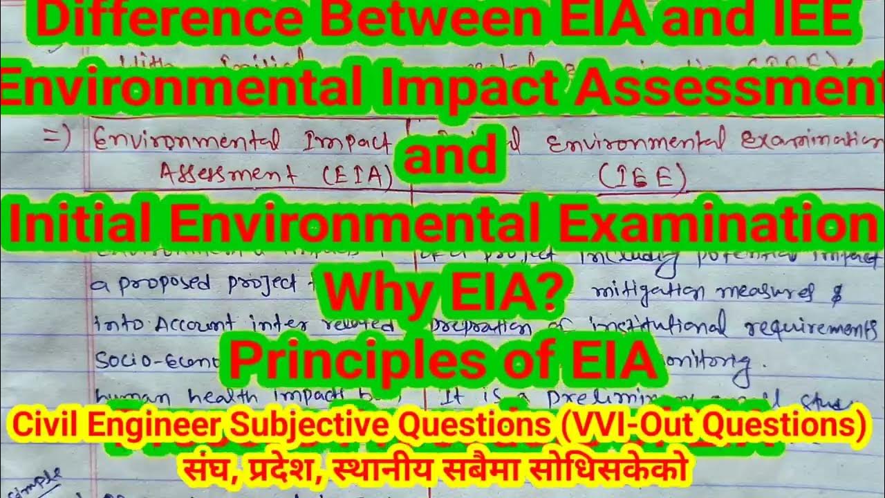 Difference Between IEE And EIA Civil Engineer Central level Province