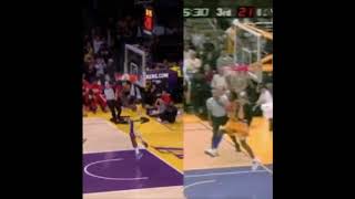 LeBron James, Kobe Bryant had insanely similar reverse windmill dunks