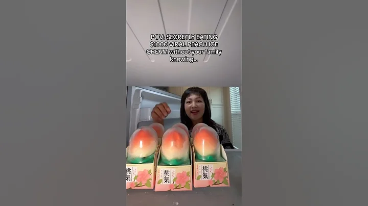 POV: SECRETLY EATING $1000 viral peach ice cream #mukbang #shorts #viral