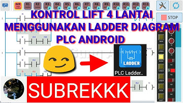 bikin simulasi rangkaian kontrol lift  4 lantai pake diagram ladder simulator plc android