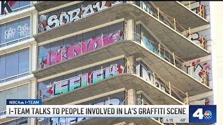 Spraying graffiti on LA’s buildings: It’s a crime, but is it art?