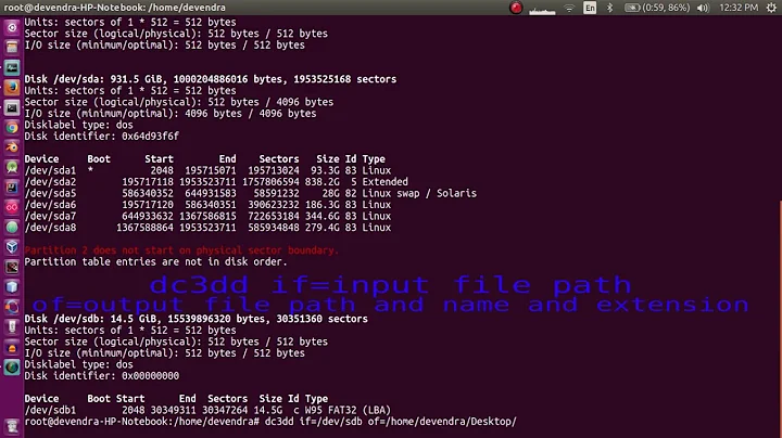 digital forensics - digital forensics data acquisition using dc3dd