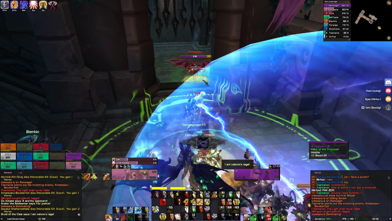 PvP action at the NightHold entrance with guild on PvP