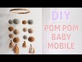 Woolen pom pom baby mobile - DIY Room Decor - Craft easy - Recycle cardboard