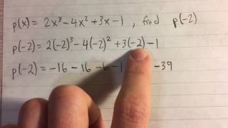 Evaluating a Polynomial Function (Example)
