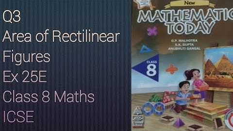Q3 Ex 25E Areas of Rectilinear Figures | ICSE Math Class 8 | New Mathematics Today | O P Malhotra |