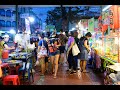 [4K] 2020 "Talat Phlu" Thai street food on evening, Bangkok