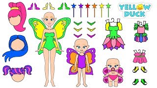 PAPER DOLLS FAIRIES MOTHER & DAUGHTERS CLOTHES SHOES & ACCESSORIES FOR GIRLS