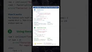 Two Easy Ways to Calculate Factorial in Python 🐍| Easiest Way To Learn Factorial Code #factorials