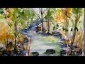 spring stream watercolor tutorial