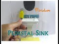 DIY Wood Pedestal Sink Dollhouse Miniature (holds water)Kohler