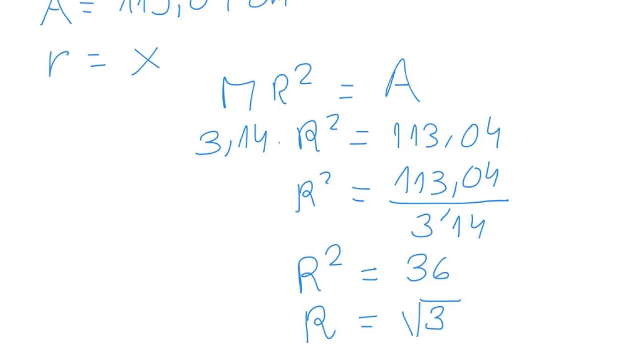 Despeje del radio de un círculo a partir de su área YouTube