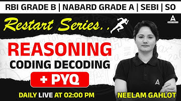 Reasoning Coding Decoding | RBI Grade B | NBARD Grade A | SEBI Grade A | IBPS SO