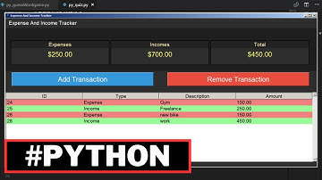 Python Project Tutorial - How to Make an Expense and Income Tracker Using Tkinter and MySQL Database