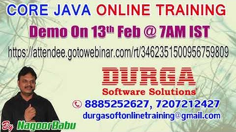 Core & Adv Java Online Training by Nagoor Babu Demos on 13th Feb @ 7AM IST & 9th Feb @ 6AM IST