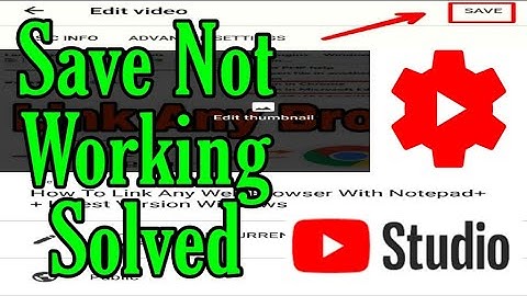 How To Enable Save Option In Youtube Creator Studio