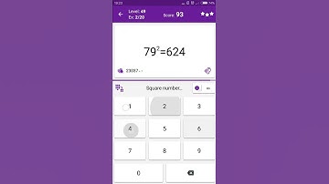 Math Tricks - Training mode - square numbers between 70 and 79 - level 049 (Number Keyboard)