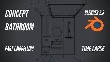 Concept Bathroom | Time Lapse | Part 1: Modelling | Blender 2.8