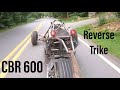 First Street Test on the New Tires!! CBR 600 Reverse Trike Project