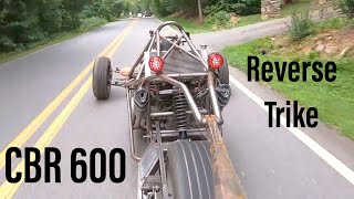 First Street Test on the New Tires!! CBR 600 Reverse Trike Project