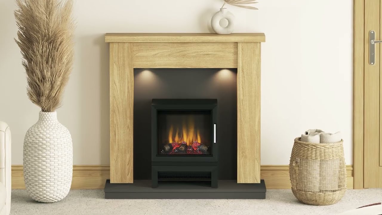 FLARE Qube Electric Stove | Modern Minimalist Design with Realistic Flame Effect