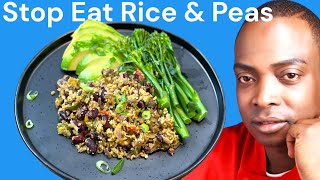 Stop eat rice on Sunday for dinner! 🥱  how to make cauliflower rice and peas, very healthy!