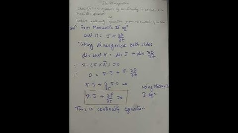 Continuity equation and Maxwell