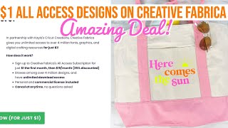 CREATIVE FABRICA ALL ACCESS DESIGN MEMBERSHIP FOR $1!! HOW TO MAKE A SUMMER TOTE
