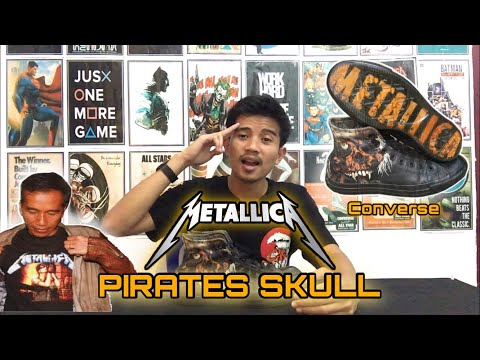 converse metallica pirate skull