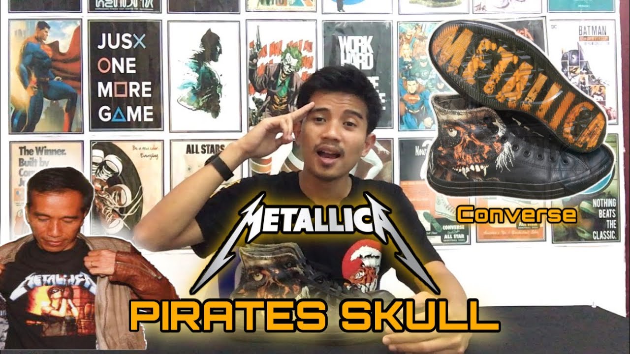 converse metallica pirate skull