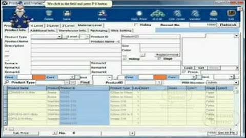 Nuclearsoft ERP system - TST Component system - menu