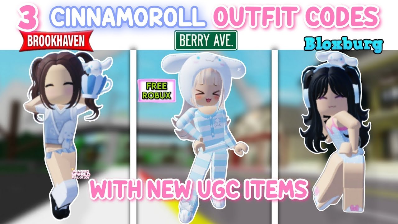 Brookhaven outfit codes Cinnamoroll 💙🤍 in 2023