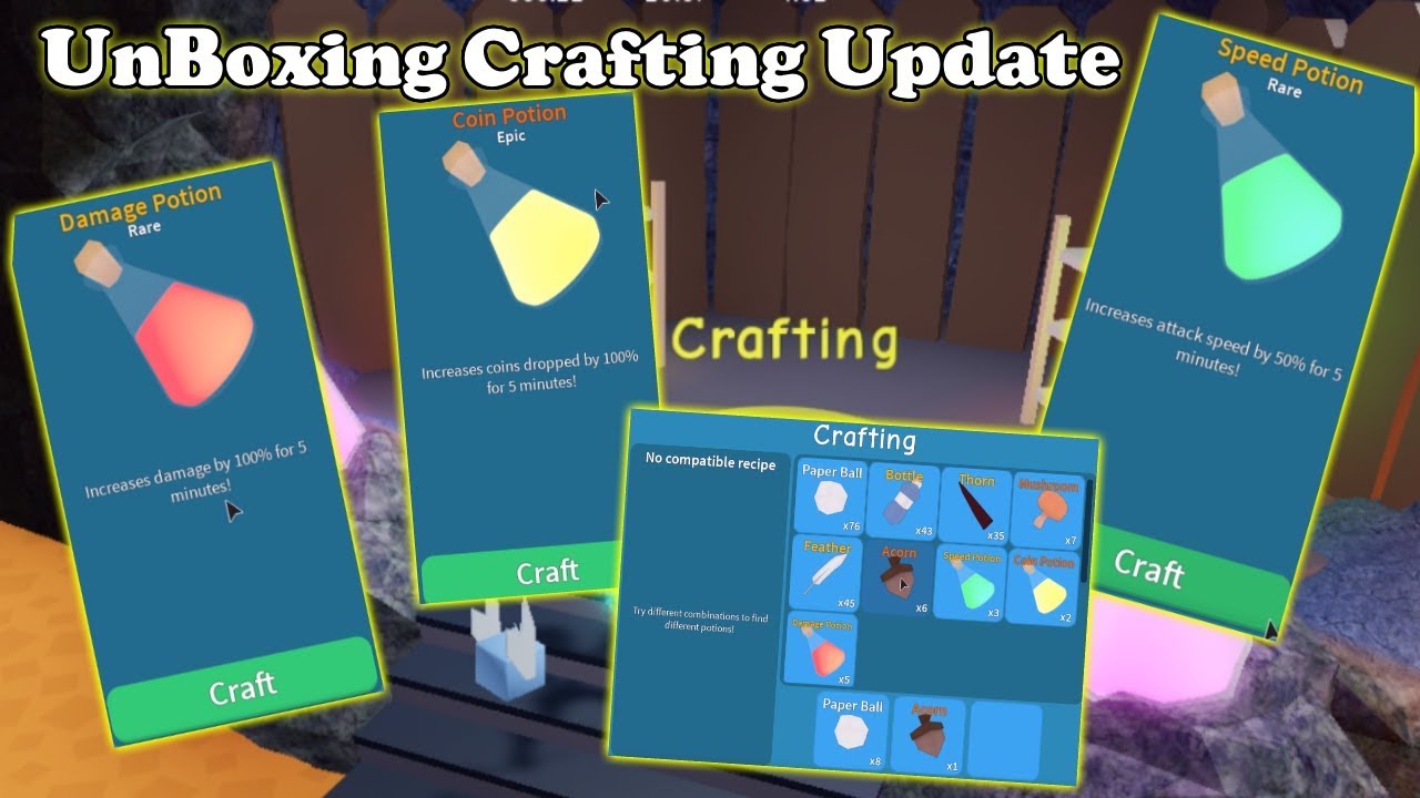 How To Use Crafting In Unboxing Simulator Potion Recipes Gain