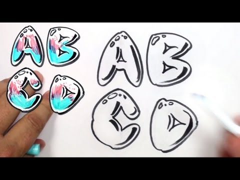 Graffiti Letters Alphabet Bubble Letters Alphabet A B C D Mat Youtube