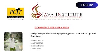 Web Project Task 32 | 1st Year | Semester 01 | Java Institute