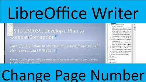 LibreOffice Writer # Page number change for specific page