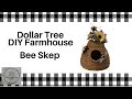 Dollar Tree Farmhouse Bee Skep | Craft Your Stash #withme  | Spring/Summer Decor On A Budget 2020