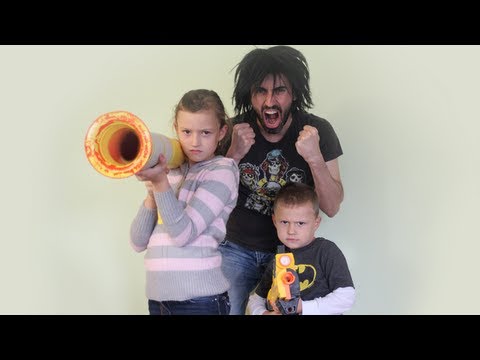 Nerf Guns VS Bad Dad