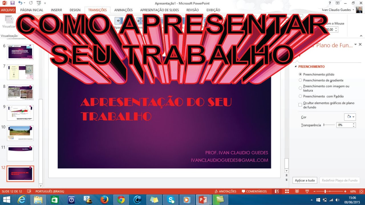 Como apresentar trabalho com slides