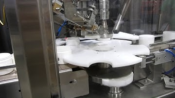 Single head chuck capper machine with waterfall cap feeder model PC1 JAW WFALL caps 67mm