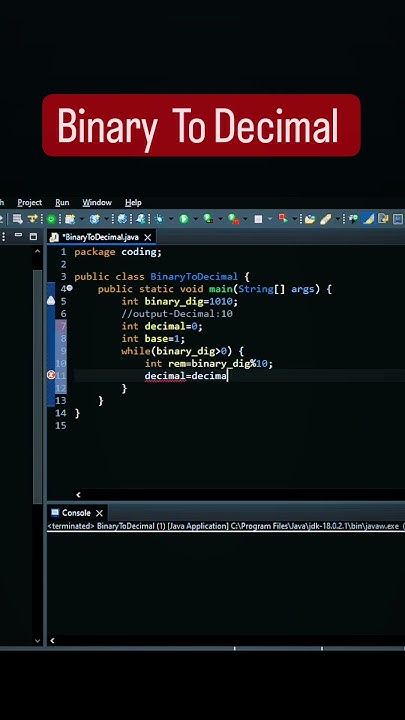 How to convert Binary to decimal? Binary | Decimal | Java | #coding # ...